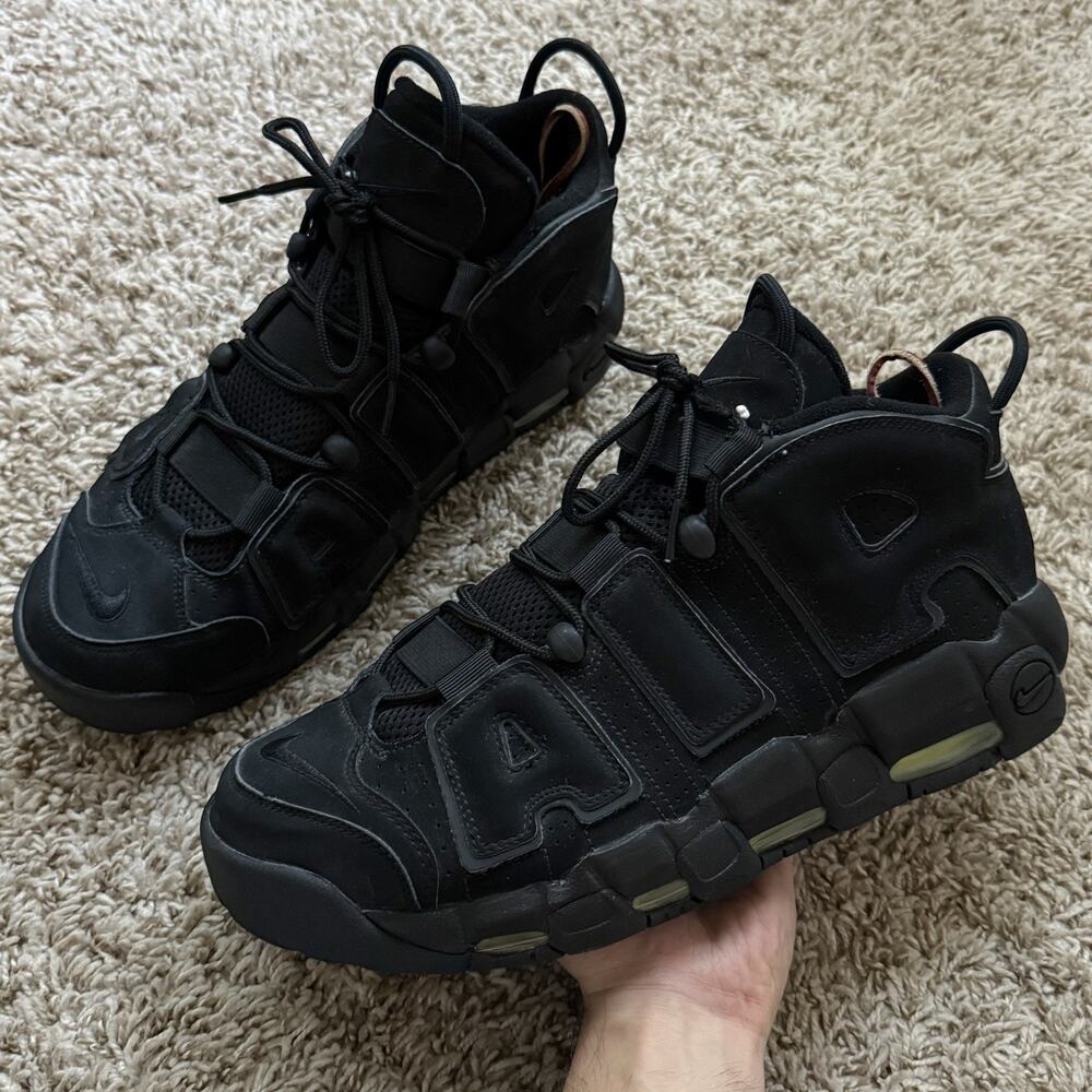 2012 Nike Air More Uptempo Black Volt Shoes Sneakers 414962-013 Men’s Size 12